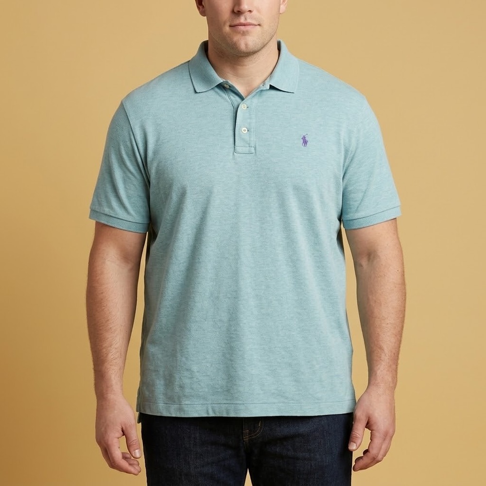 Polo Ralph Lauren Polo Shirt Mens XL Light Blue Purple Pony EUC